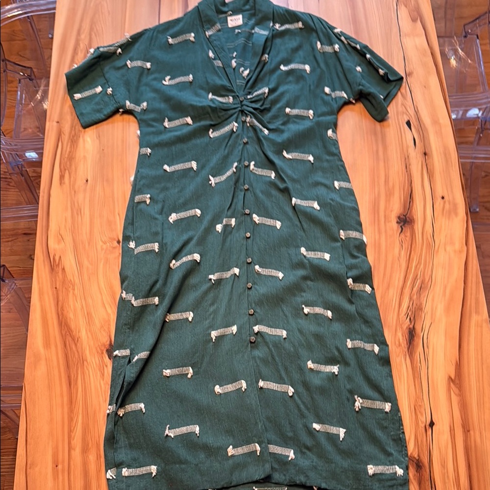 Green Patterned Women's Dress